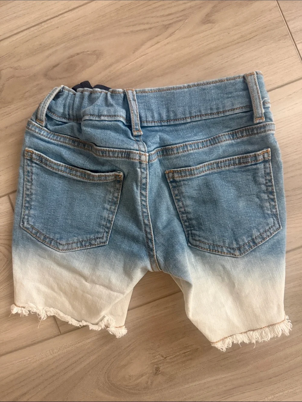 Kids Ombre Light Blue and White Denim Shorts